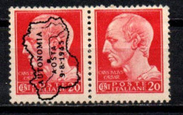 1945 - Italia - Emissioni Locali - Aosta 20 Cent. Soprastampata    ------- - Nationales Befreiungskomitee