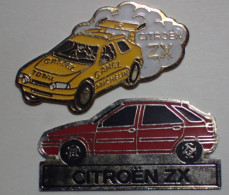 Lot De 2 Pin's CITROËN ZX Rallye - CAMEL MICHELIN Total - Paris-Dakar + ZX Berline - Citroën