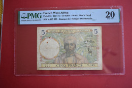 Banknotes  French West Africa 5 Francs 10.3.1938 PMG 20 - États D'Afrique De L'Ouest