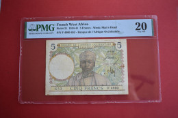 Banknotes  French West Africa 5 Francs 10.3.1938 PMG 20 - Stati Dell'Africa Occidentale