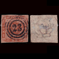 DENMARK.1858-62.SCOTT 7.4s Yellow Brown.USED. - Used Stamps