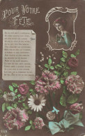 FÊTES - VŒUX - Pour Votre Fête - Fleurs - Colorisé - Carte Postale Ancienne - Autres & Non Classés