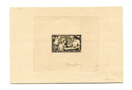 !!! EPREUVE D'ARTISTE EN NOIR TP N°498 SECOURS NATIONAL SIGNEE PAR LE GRAVEUR RAOUL SERRES - Artist Proofs