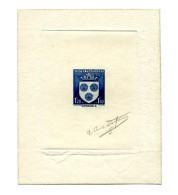 !!! EPREUVE D'ARTISTE TP N°557 BLASON DE GRENOBLE EN BLEU SIGNEE PAR LE GRAVEUR PAUL DUFRESNE - Epreuves D'artistes