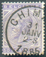 N°41 - 50 Centimes Obl. Sc CHIMAY 31 Janvier 1885  - 21656 - 1883 Leopold II