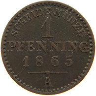 GERMAN STATES 1 PFENNIG 1865 A PREUSSEN #a096 0113 - Petites Monnaies & Autres Subdivisions