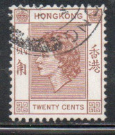 HONG KONG 1954 1960 QUEEN ELIZABETH II 30c USED USATO OBLITERE' - Gebraucht