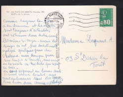 Marianne De Bequet No 1894; 0.80F Vert; Roulette Sur Carte Postale  Du Pays De Monts En Vendée Ob Nantes Gare - 1971-1976 Marianna Di Béquet