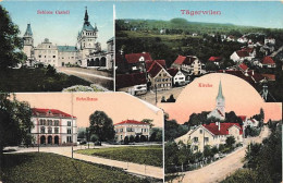 Tägerwilen Schloss Schulhaus Kirche 1913   Distrikt Kreuzlingen - Kreuzlingen
