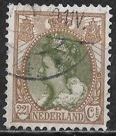 Extra Bruin Puntje In De Linkeronderhoek In 1919 22½ Cent Bruin / Groen Kon. Wilhelmina NVPH 70 - Variétés Et Curiosités