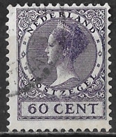 Verticale Kras In Het Midden Van 1924-1926 Cijfer / Koningin Wilhelmina Veth 60 Ct Violet Zonder WM NVPH 162 - Errors & Oddities