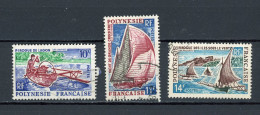 POLYNESIE - BATEAUX   - N° Yt 36+37+39 Obli. - Oblitérés