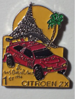 Pin's Citroen ZX Compétition / Rallye Paris-Dakar 1994 - Pierre Lartigue & M. Périn) Avec Tour Eiffel. - Citroën