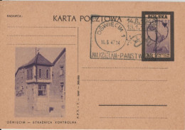 POLOGNE - 1947 - CP ENTIER ILLUSTREE CAMP De CONCENTRATION De AUSCHWITZ ! OBLITERATION SPECIALE ! - Stamped Stationery