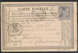 FRANCE : Carte Précurseur Datée Du 23/9/1877 à CHATILLON-sur-SEINE (Côte D'Or) Et LANGRES - - Precursor Cards