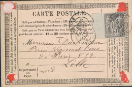 FRANCE : Carte Précurseur Datée Du 29/1/14878 à SAINT-OMER Et LILLE - - Precursor Cards