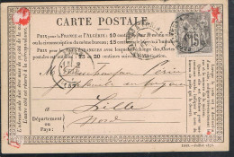FRANCE : Carte Précurseur Datée Du 1/2/1877 à LILLE - PRIX FIXE - - Voorloper Kaarten