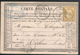FRANCE : Carte Précurseur Datée Du 25/7/1876 à CLERMONT Et COULEUVRE (Allier) - - Vorläufer