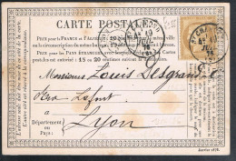 FRANCE : Carte Précurseur Datée Du 19/07/1876 à SAINT-CHAMOND (Loire) Et LYON - - Cartes Précurseurs