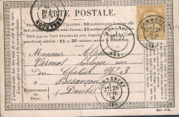 FRANCE : Carte Précurseur Datée Du 26/7/76 à COMMENTRY (Allier) Et BESANCON - - Cartoline Precursori