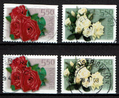 Norway 2003 - Yv.1397/1398 Mi.1455/1456 - Used - Flowers, Fleurs, Bloemen Rozen, Des Roses, Rosen - Usados