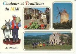 1073- CPM - LES SANTONS - MEUNIER - TRADITIONS DU MIDI - Multivue - Puits - Moulin - Sarabande - Musiciens - 1 - Languedoc-Roussillon