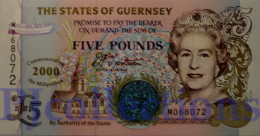 GUERNSEY 5 POUNDS 2000 PICK 60 UNC - Guernsey