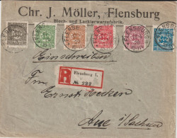 SCHLESWIG - 1920 - ENVELOPPE RECOMMANDEE De FLENSBURG => AUE - Schleswig