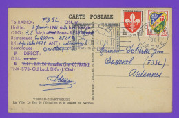 Carte Postale Avec Coordonnées Radio Postée à Voiron. Réf. 11579 SWL Pierre Montanvert. - Radio