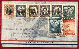 Chili, Divers Sur Enveloppe De Santiago Du Chili 11.1.1935 Pour La Grande Bretagne - (B3281) - Chili