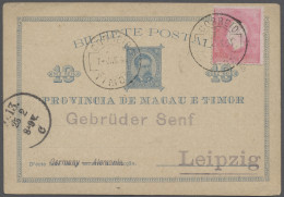 GA Timor: 1894, Jan 7, Macau PSC 10 R. Used In Timor Uprated With 20 R. Carmine (Ki - Osttimor