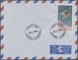 FDC French Antarctic: 1965, Internationale Fernmeldeunion 100 Jahre, 30 Fr. Mehrfarb - Covers & Documents