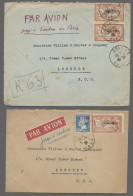 Cover Algeria: 1926, Zwei Bedarfs-Flugbriefe Von Oran Nach London, Dabei Recobrief Mit - Cartas & Documentos