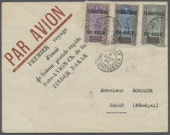 Cover French Niger: 1926, First Experimental Flight Zinder To Dakar, Senegal, Combined - Storia Postale