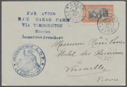 Air Mail Senegal: 1925, Feb 7, Return Flight From Dakar To Paris Via Timbuktu. Cover Fran - Senegal (1960-...)