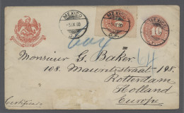 GA Mexico: 1890, PSE 10c Red Uprated With 10c Red, Sent From MEXICO Via New York To - Mexique