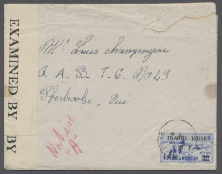 Cover St. Pierre Et Miquelon: 1943, 90c Blau Mit Aufdruck "1,50 Fr. FRANCE LIBRE F.N.F - Autres & Non Classés