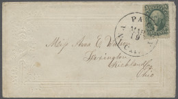 Cover United States: 1857, "George Washington" 10 Cents Gelblich- Bis Bläulichgrün, En - Briefe U. Dokumente