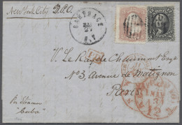 Cover United States: 1861, Freimarken 3 Cents Rosa Und 12 Cents Schwarz Entwertet Mit - Cartas & Documentos