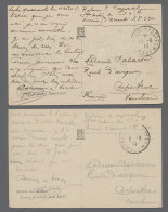 PPC Albania: 1917, KORITZA French Military Post Two Postcards Sent From SANTI QUARAN - Albania