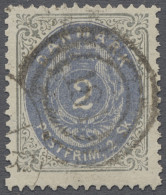 O Denmark: 1870-1872, Ziffern Im Rahmen / Tovarfende, Skilling-Währung, Acht Versc - Used Stamps