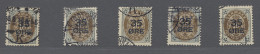 O/block Of Four Denmark: 1912/1927, Freimarken 16 Öre Grau / Braun Mit Aufdruck "35 ÖRE", Fünf S - Used Stamps