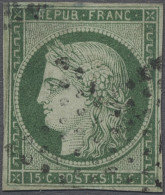 O France: 1849-50, Ceres Geschnitten, Dreizehn Stück Der 1. Freimarkenausgabe, Dab - Gebraucht