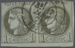 O/(*) France: 1870-71, Bordeaux-Ausgabe Ceres, Alle Werte Gestempelt Enthalten In Insg - Oblitérés