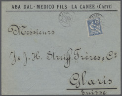 Cover French Post In Crete: 1899, 1906; Zwei Bedarfsbriefe Aus CANEA In Die Schweiz, E - Other & Unclassified