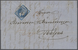 Cover Greece: 1862, Waagerecht Gefalteter Faltbrief Aus Korfu (damals Noch Nicht Zu Gr - Brieven En Documenten