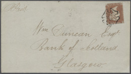 O/Cover Great Britain: 1841ff., Königin Victoria, 1 P. Rotbraun Geschnitten, Sternenkreu - Briefe U. Dokumente