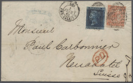 Cover Great Britain: 1859-1875, Partie Aus Zehn Briefen, Dabei Mi.-Nr. 13 Y Auf Brief - Storia Postale