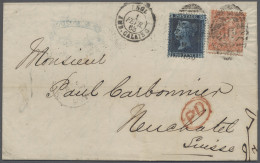 Cover Great Britain: 1859-1875, Partie Aus Zehn Briefen, Dabei Mi.-Nr. 13 Y Auf Brief - Cartas & Documentos