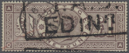 O Great Britain: 1884, Königin Victoria, Weiße Eckbuchstaben, 1 Pfund Bräunlichlil - Used Stamps